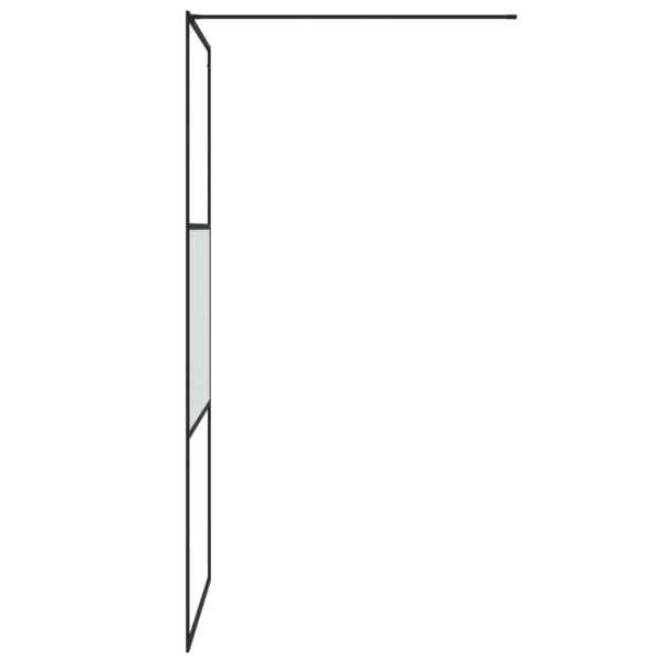 Duschwand für Begehbare Dusche Schwarz 90x195cm Halbmatt ESG