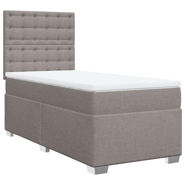 Boxspringbett mit Matratze Taupe 80x200 cm Stoff