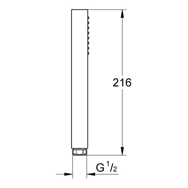 GROHE Rainshower Aqua Cube Stick Handbrause, 1 Strahlart, supersteel (26885DC0)