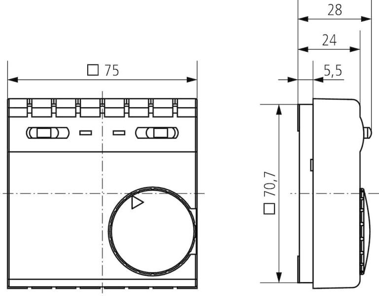 Theben RAMSES 703 Raumthermostat mit thermischer Rückführung, IP 30, weiß (7030001)