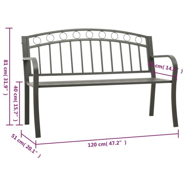 Gartenbank Grau 120 cm Stahl