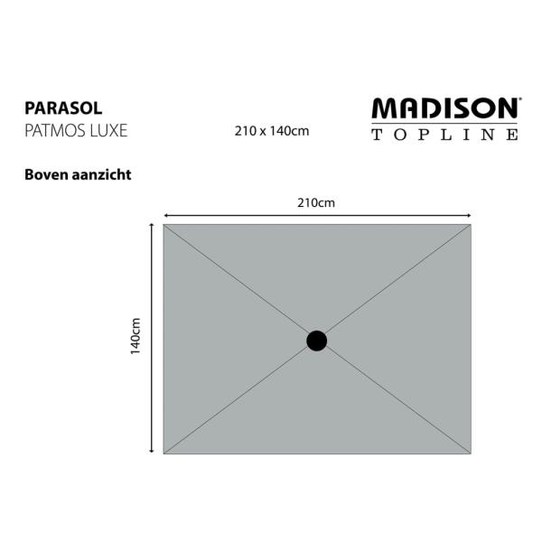 Madison Sonnenschirm Patmos Luxe Rechteckig 210x140 cm Grau