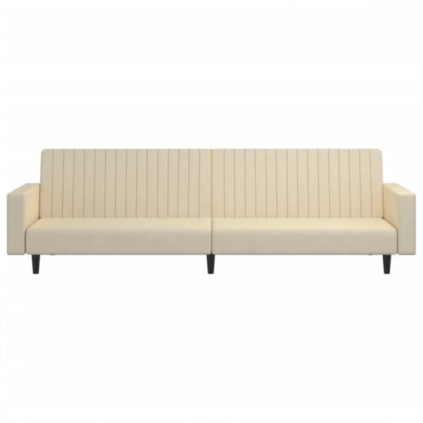 Schlafsofa 2-Sitzer Creme Samt