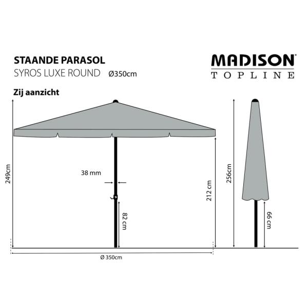 Madison Sonnenschirm Syros Luxe 350 cm Rund Ecru