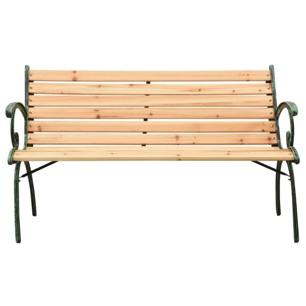 Gartenbank 116 cm Gusseisen und Massivholz Tanne