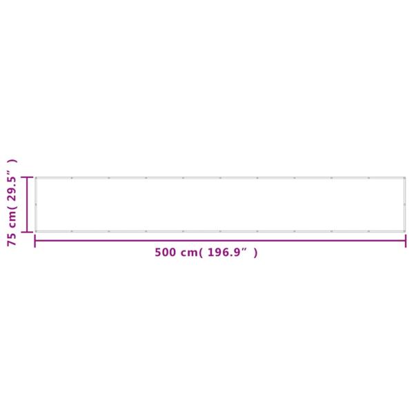 Balkon-Sichtschutz Hellgrau 75x500 cm 100 % Polyester-Oxford