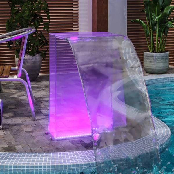 Wasserfall-Element mit RGB-LEDs Acryl 51 cm