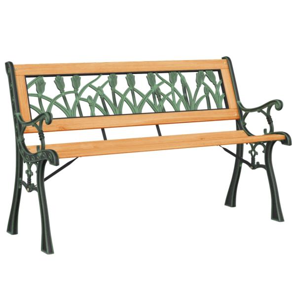 Gartenbank 116 cm Massivholz Tanne und Stahl