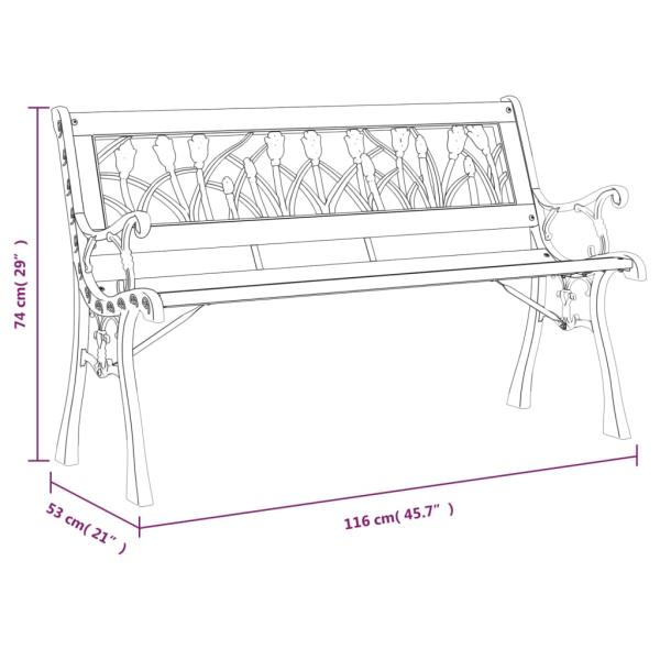 Gartenbank 116 cm Massivholz Tanne und Stahl