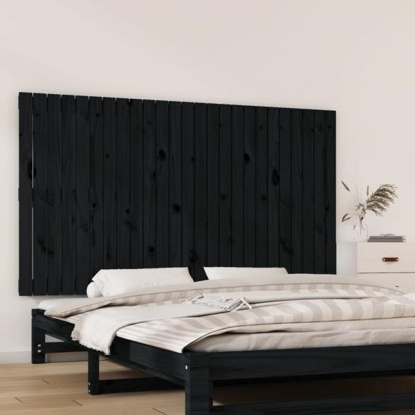 ARDEBO.de - Wand-Kopfteil Schwarz 159,5x3x90 cm Massivholz Kiefer