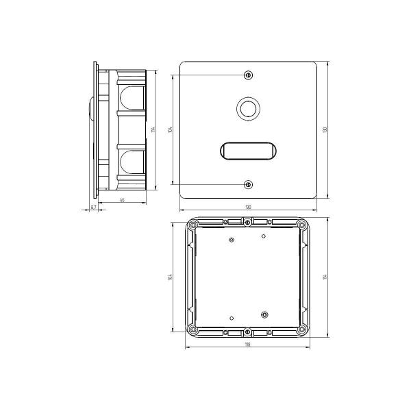 Grothe ETA 401 V2A UP Etagenplatte, 1 WE, 130 x 130 x 45 mm (55401)