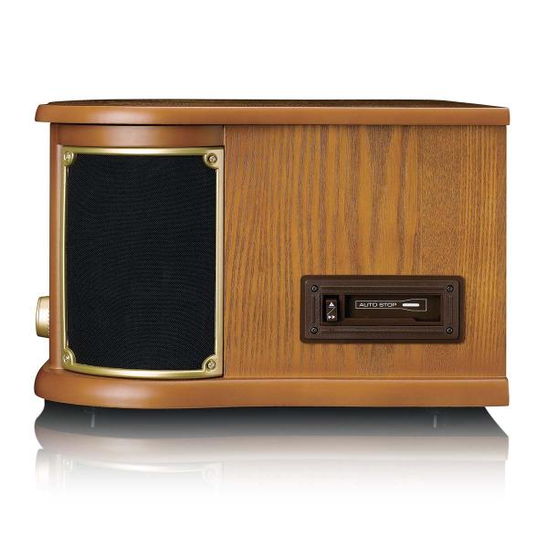 Retro-Plattenspieler aus Holz mit Bluetooth®, AM/FM-Radio, USB-Codierung, CD-Player, Kassettenspieler und eingebauten Lautsprechern