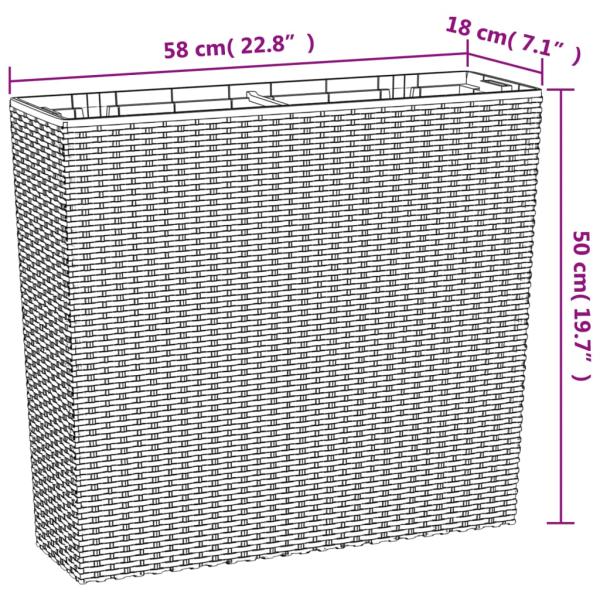 Pflanzkübel mit herausnehmbaren Einsatz Braun 12/44 L PP-Rattan