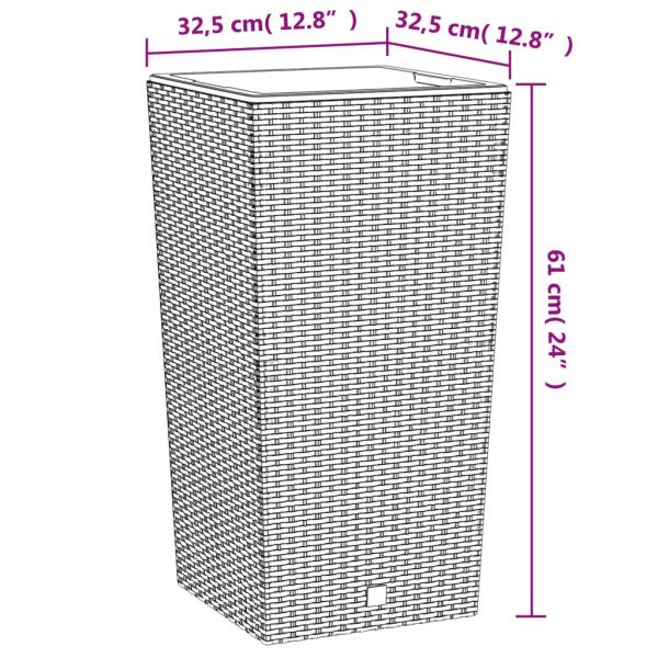 Pflanzkübel mit herausnehmbaren Einsatz Braun 21/49 L PP-Rattan