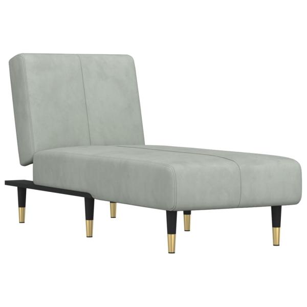 Chaiselongue Hellgrau Samt