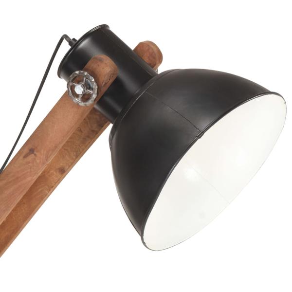 Stehlampe Schwarz Mango Massivholz E27