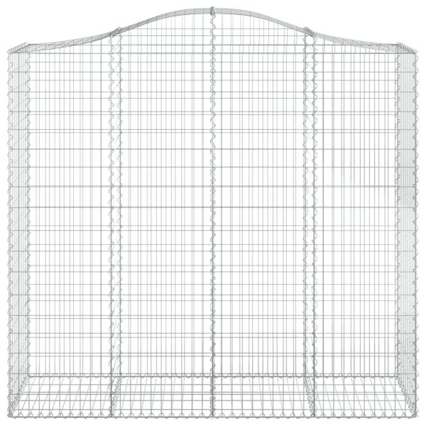 Gabionen mit Hochbogen 14Stk. 200x50x180/200cm Verzinktes Eisen