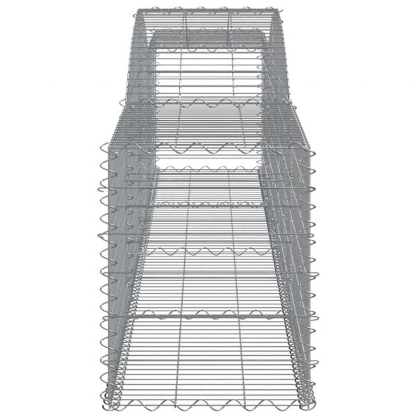 Gabionen mit Hochbogen 3 Stk. 400x50x60/80cm Verzinktes Eisen