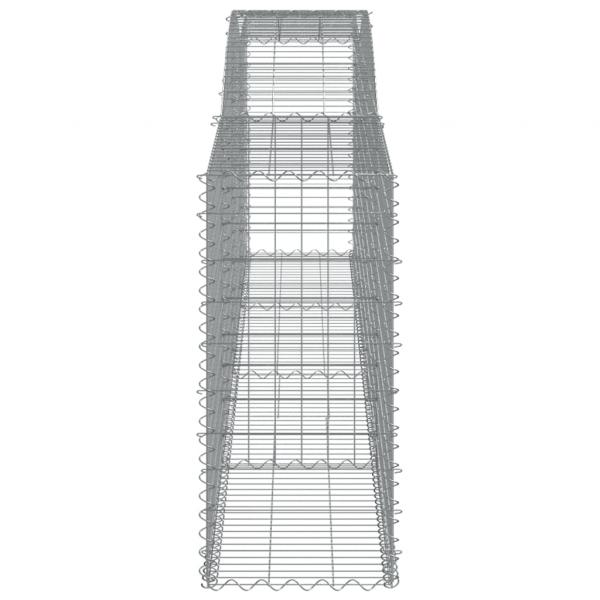 Gabionen mit Hochbogen 15 Stk 400x50x100/120cm Verzinktes Eisen