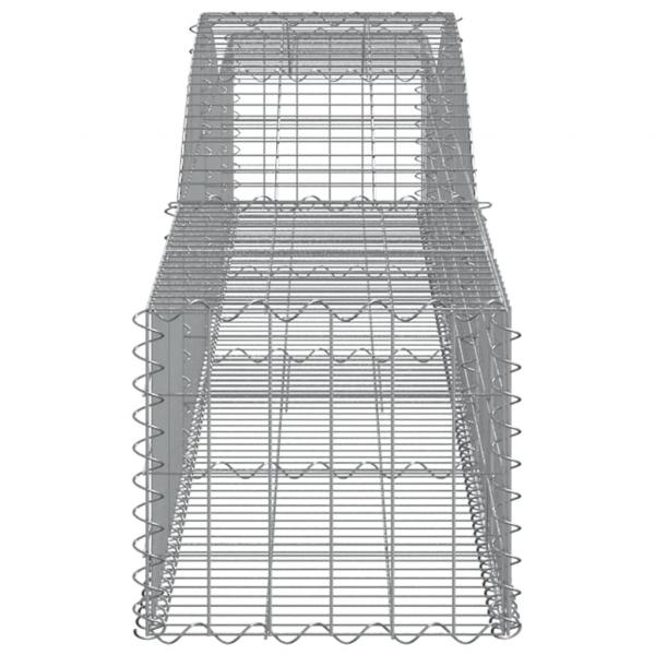 Gabionen mit Hochbogen 4 Stk. 400x50x40/60cm Verzinktes Eisen