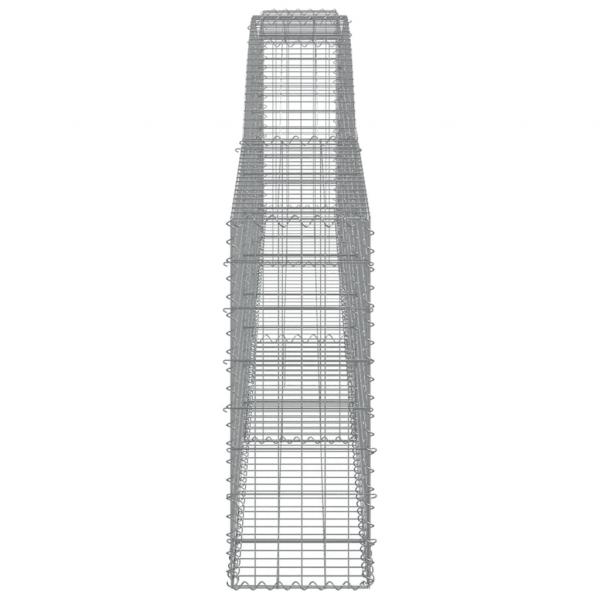 Gabionen mit Hochbogen 10 Stk. 400x30x80/100cm Verzinktes Eisen