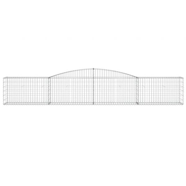 Gabionen mit Hochbogen 7 Stk. 400x50x60/80cm Verzinktes Eisen