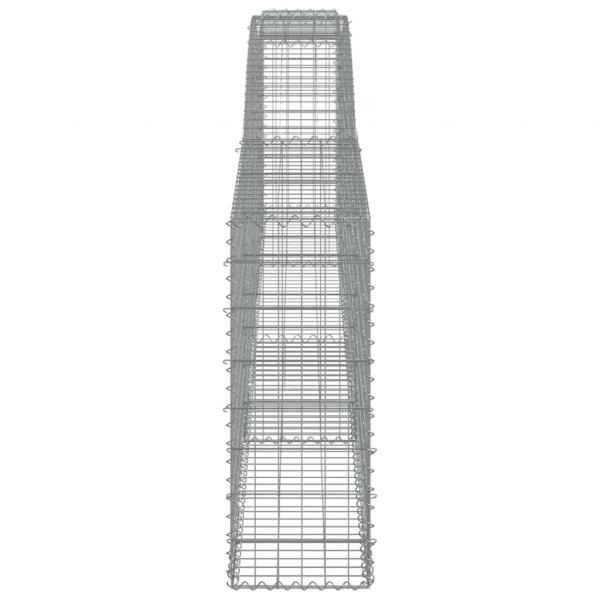 Gabionen mit Hochbogen 9 Stk. 400x30x80/100cm Verzinktes Eisen