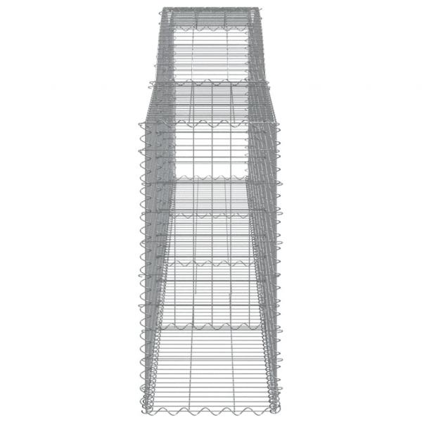 Gabionen mit Hochbogen 7 Stk. 400x50x100/120cm Verzinktes Eisen