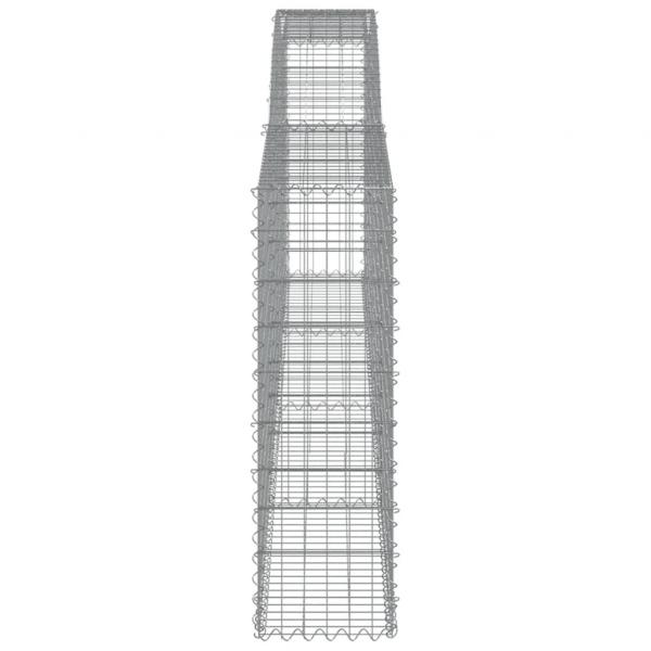 Gabionen mit Hochbogen 8 Stk. 400x30x100/120cm Verzinktes Eisen