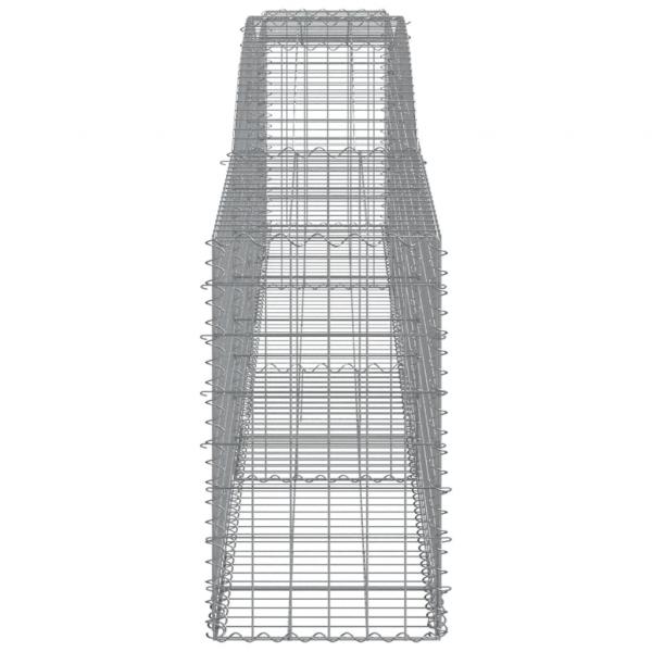 Gabionen mit Hochbogen 8 Stk. 400x50x80/100cm Verzinktes Eisen