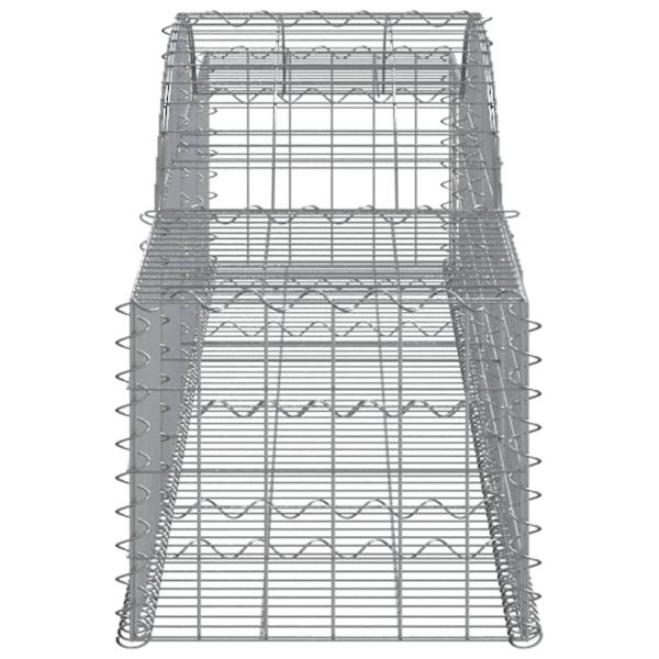 Gabionen mit Hochbogen 30 Stk. 300x50x40/60 cm Verzinktes Eisen