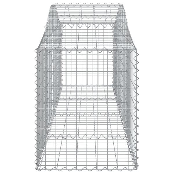 Gabionen mit Hochbogen 40 Stk. 200x50x60/80 cm Verzinktes Eisen