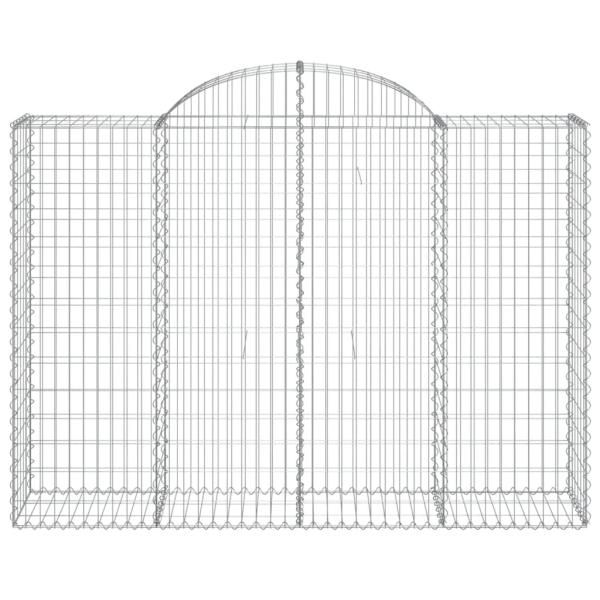 Gabionen mit Hochbogen 25Stk. 200x50x140/160cm Verzinktes Eisen