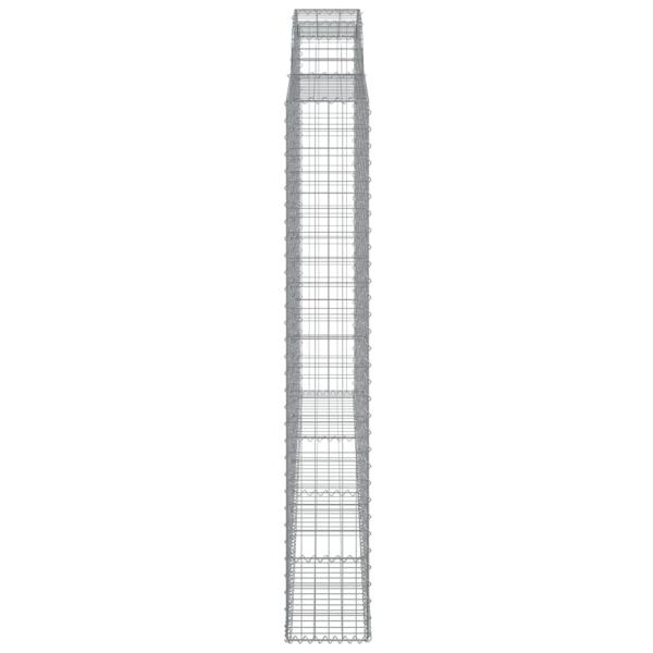 Gabione mit Hochbogen 300x30x200/220 cm Verzinktes Eisen