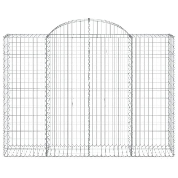 Gabionen mit Hochbogen 30Stk. 200x50x140/160cm Verzinktes Eisen