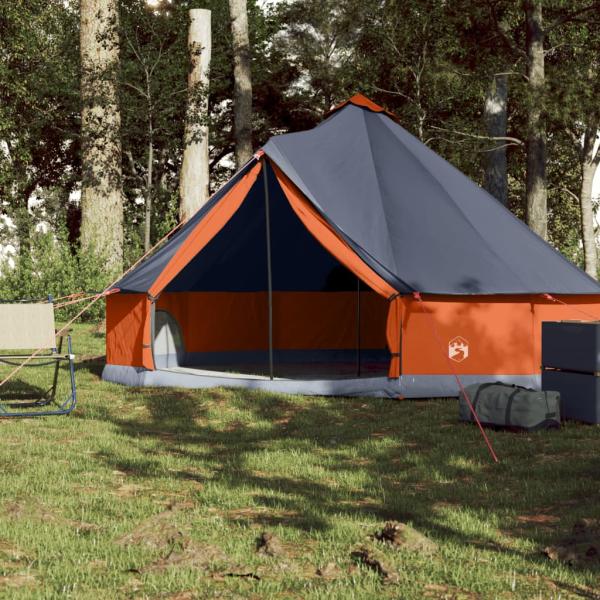 Tipi-Familienzelt 6 Personen Grau und Orange Wasserdicht