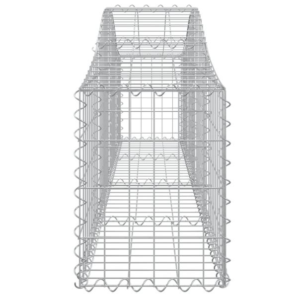 Gabionen mit Hochbogen 12 Stk. 200x30x40/60 cm Verzinktes Eisen