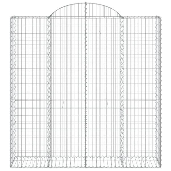 Gabionen mit Hochbogen 8 Stk. 200x50x200/220cm Verzinktes Eisen