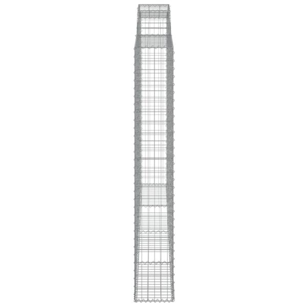 Gabionen mit Hochbogen 2 Stk. 300x30x200/220cm Verzinktes Eisen