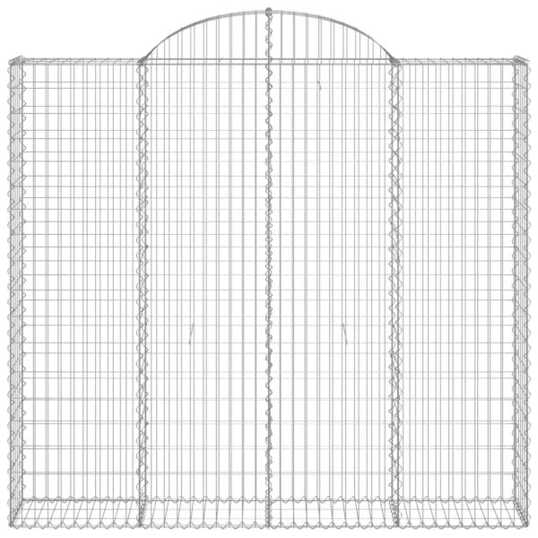 Gabionen mit Hochbogen 15Stk. 200x50x180/200cm Verzinktes Eisen