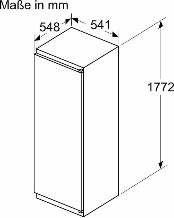 Neff KI2821SE0 N30 Einbaukühlschrank, Nischenhöhe 177,5 cm, 280 L, mit Gefrierfach, Schlepptürtechnik, Super Cooling, Vario Zone, Fresh Safe