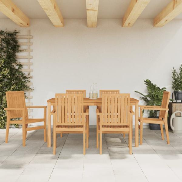 ARDEBO.de - Gartenstühle 6 Stk. Stapelbar 56,5x57,5x91 cm Massivholz Teak