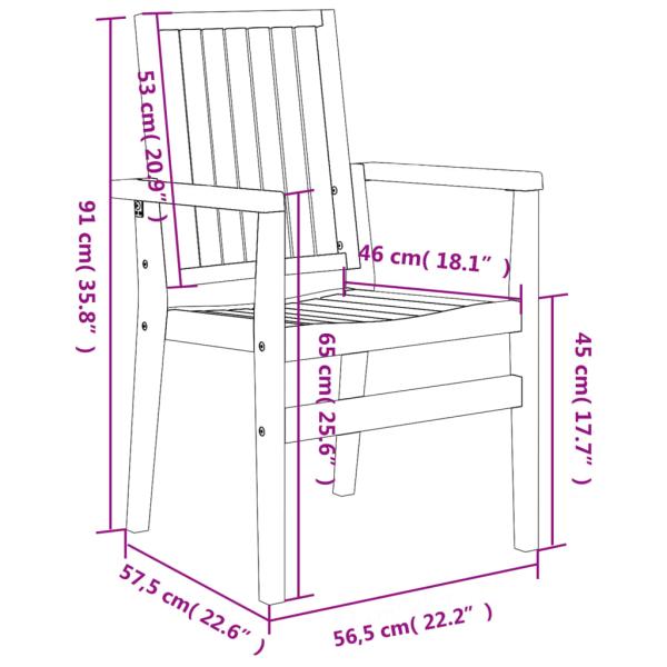 Gartenstühle 6 Stk. Stapelbar 56,5x57,5x91 cm Massivholz Teak