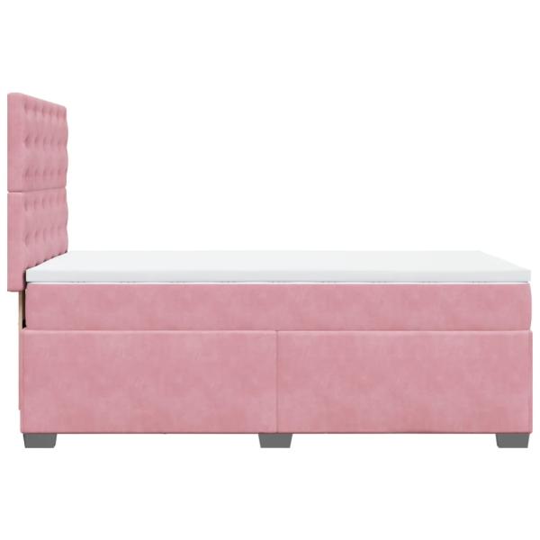 Boxspringbett mit Matratze Rosa 80x200 cm Samt