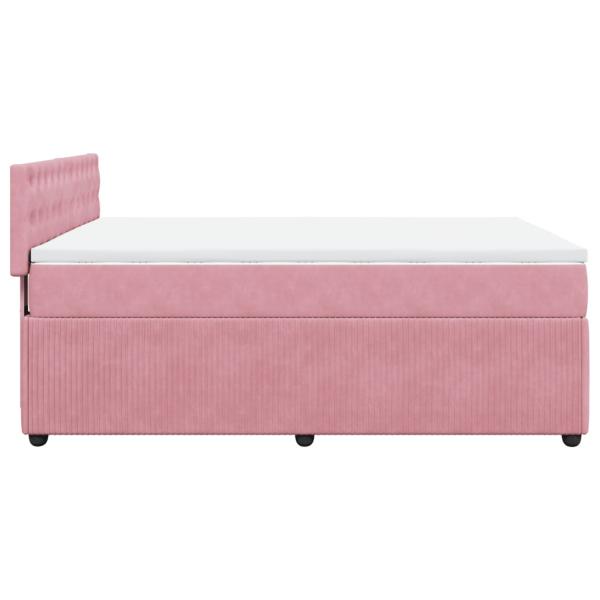 Boxspringbett mit Matratze Rosa 160x200 cm Samt