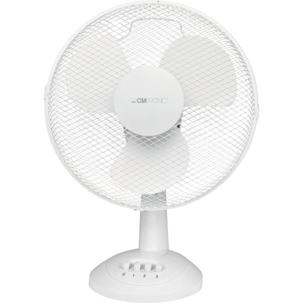 ARDEBO.de Clatronic VL 3602 Tischventilator, Ø 30cm, 3 Geschwindigkeiten, oszillierend, Metallschutzgitter, weiß (263699)