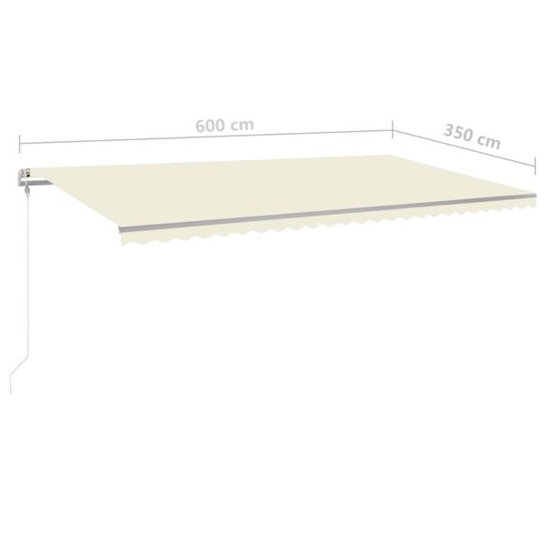 Markise Automatisch Einziehbar 600x350 cm Creme