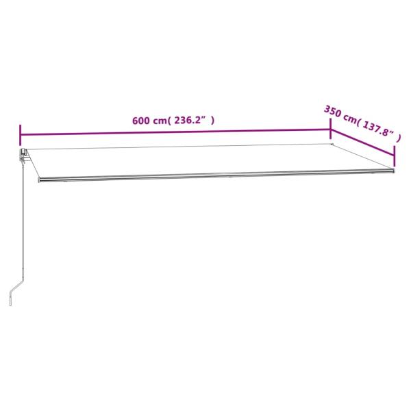 Markise Automatisch Einziehbar 600x350 cm Blau und Weiß