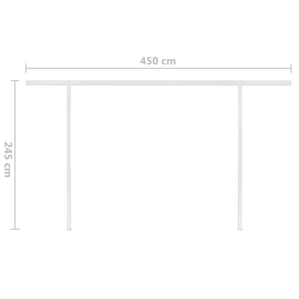 Markise Automatisch Einziehbar mit Pfosten 5x3 m Gelb & Weiß