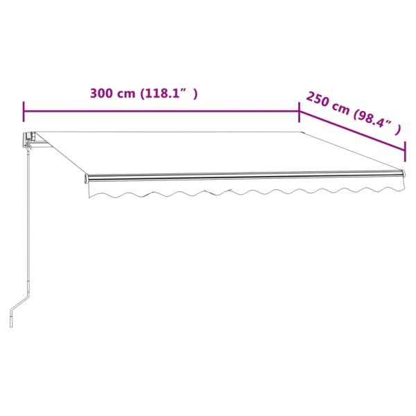 Markise Automatisch Einziehbar 300x250 cm Gelb und Weiß